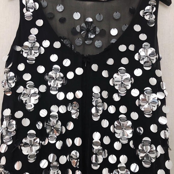 Milly Black Dress w/ Silver Paillette Sequins - Picture 7 of 8